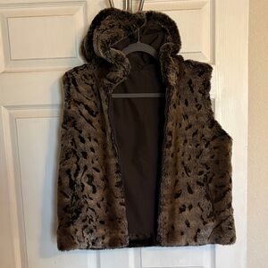 Faux Fur Animal Print Vest